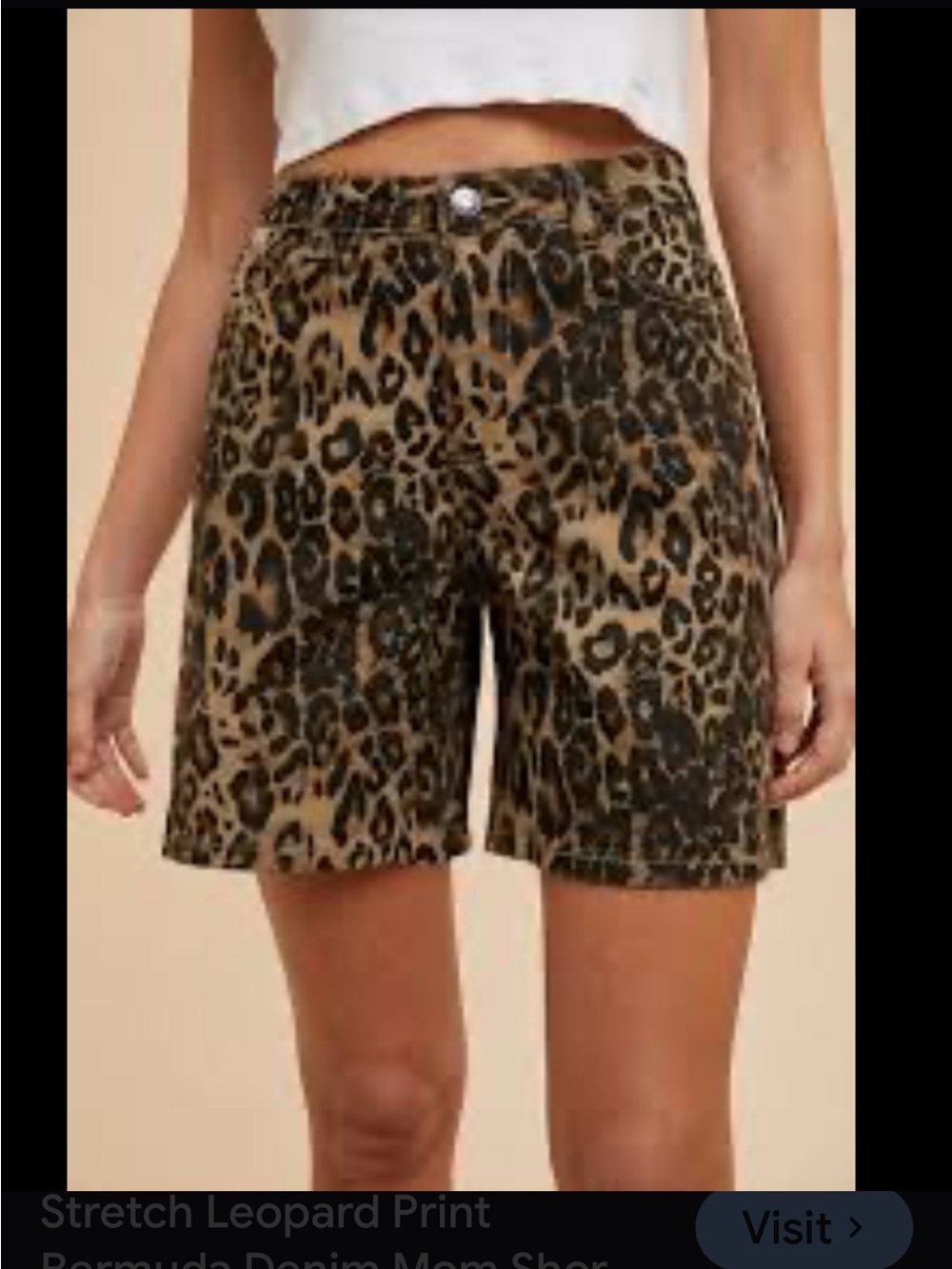 Bershka Leopard Print Bermuda Shorts - Jorts